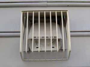 Picture of a Defender brand bird guard on a dryer vent. This was from a bird guard installation in Hagerstown, MD., MD.
