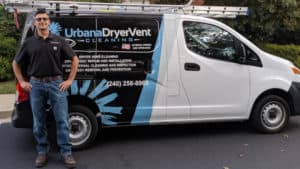 Urbana Dryer Vent Cleaning Owner with the Company Van