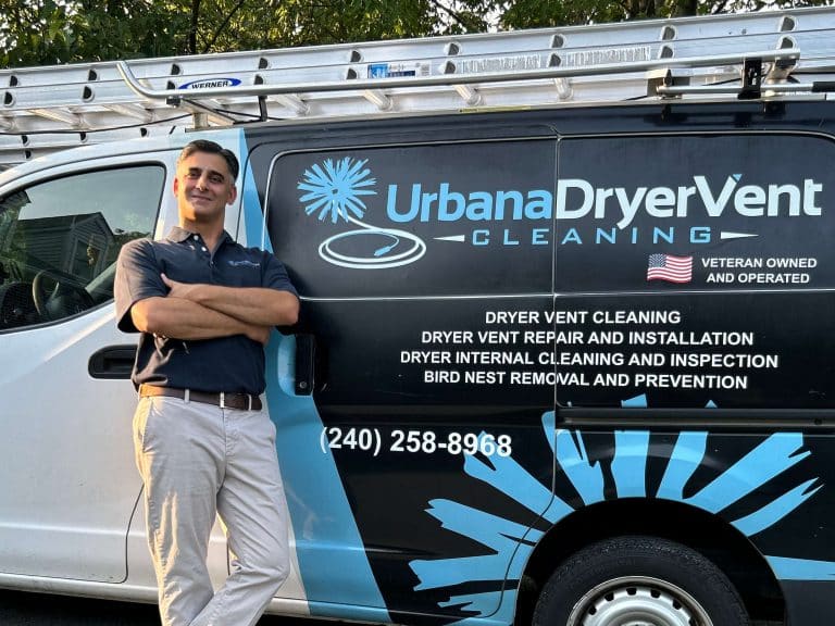 Dryer Vent Cleaning in Adelphi, MD. Urbana Dryer Vent Cleaning Company at dryer vent cleaning job in Adelphi, MD.