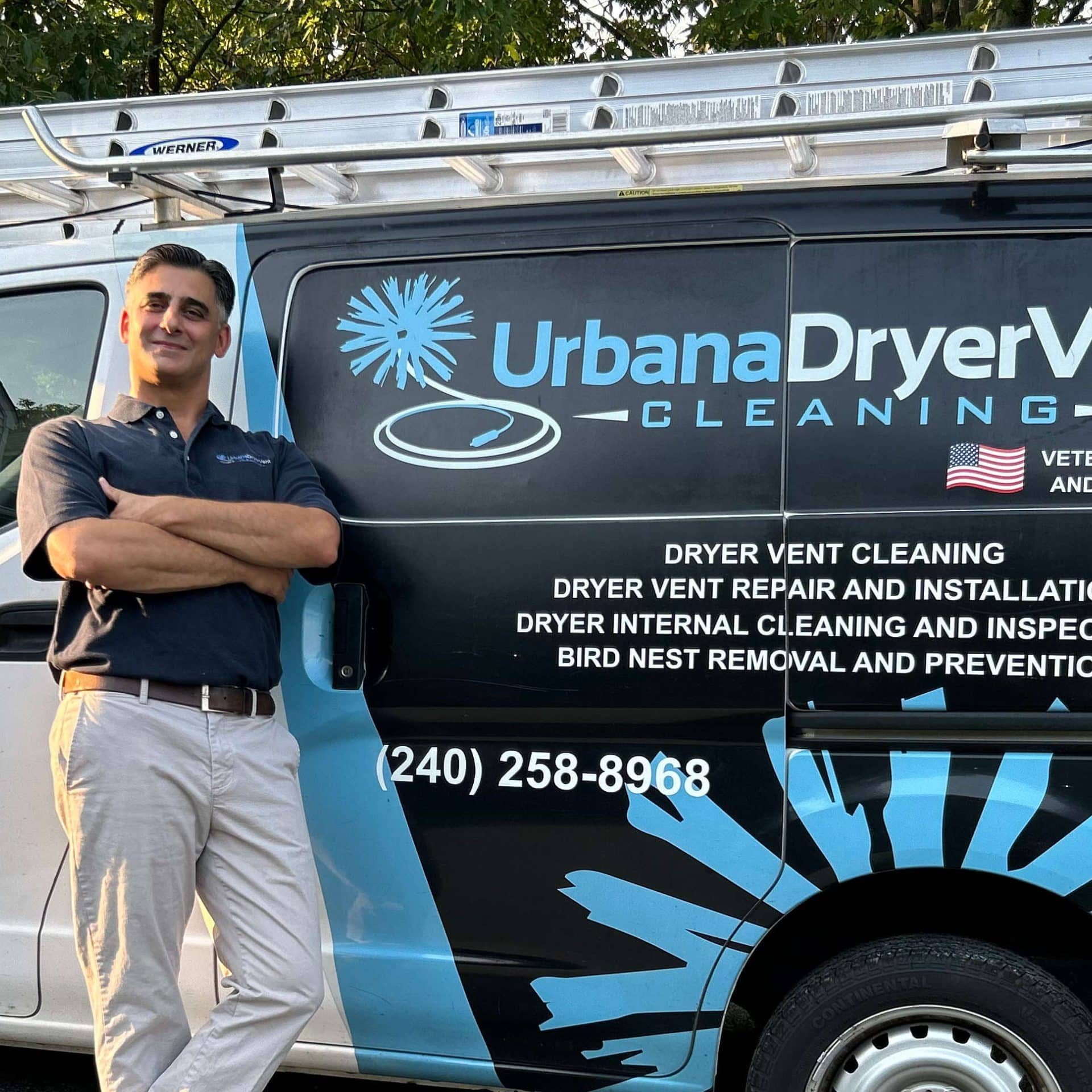 Dryer Vent Cleaning in Fairland, MD. Urbana Dryer Vent Cleaning Company at dryer vent cleaning job in Fairland.