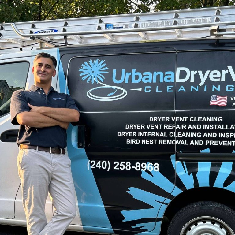 Dryer Vent Cleaning in Germantown, MD. Urbana Dryer Vent Cleaning Company at dryer vent cleaning job in Germantown, MD.